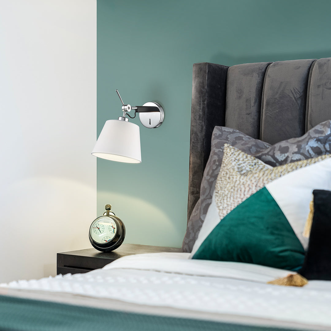 Matt Black and Chrome Wall Light