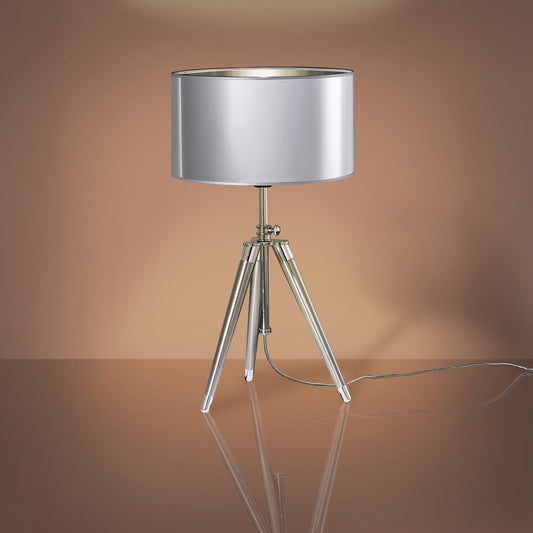Chrome tripod table lamp