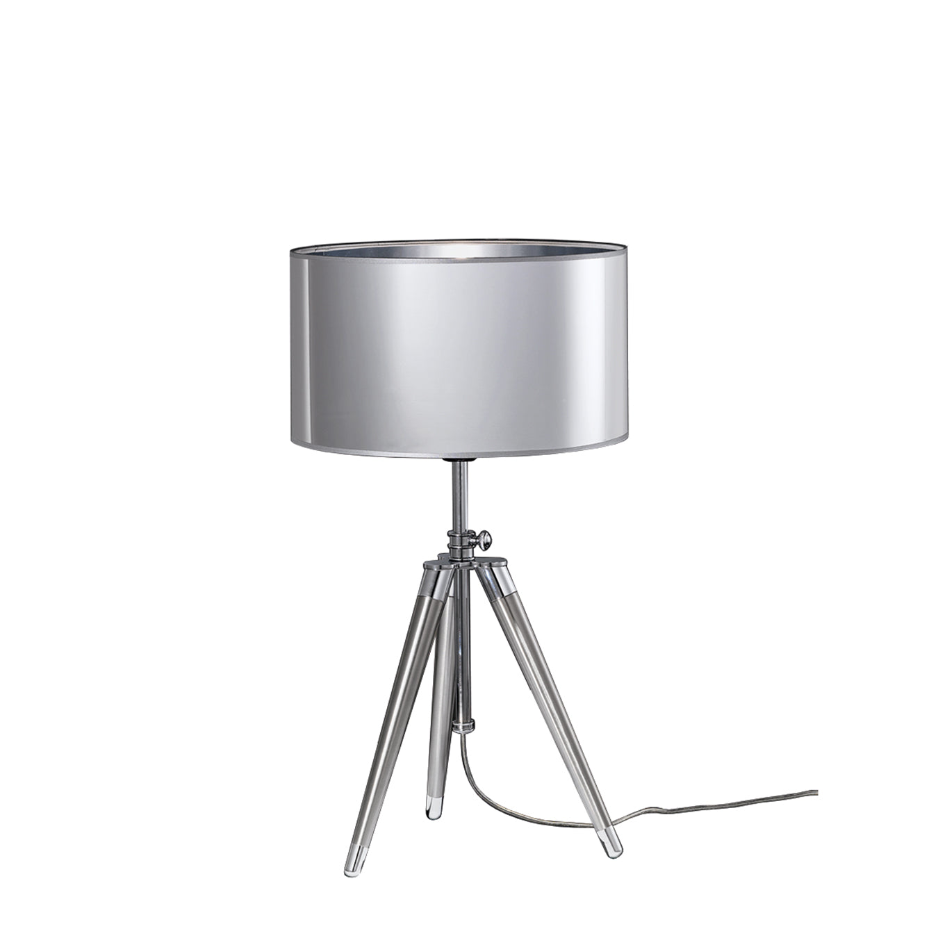 Chrome tripod table lamp